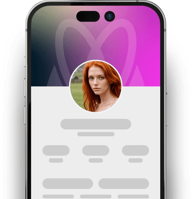 telefone indicando um perfil no musa prive